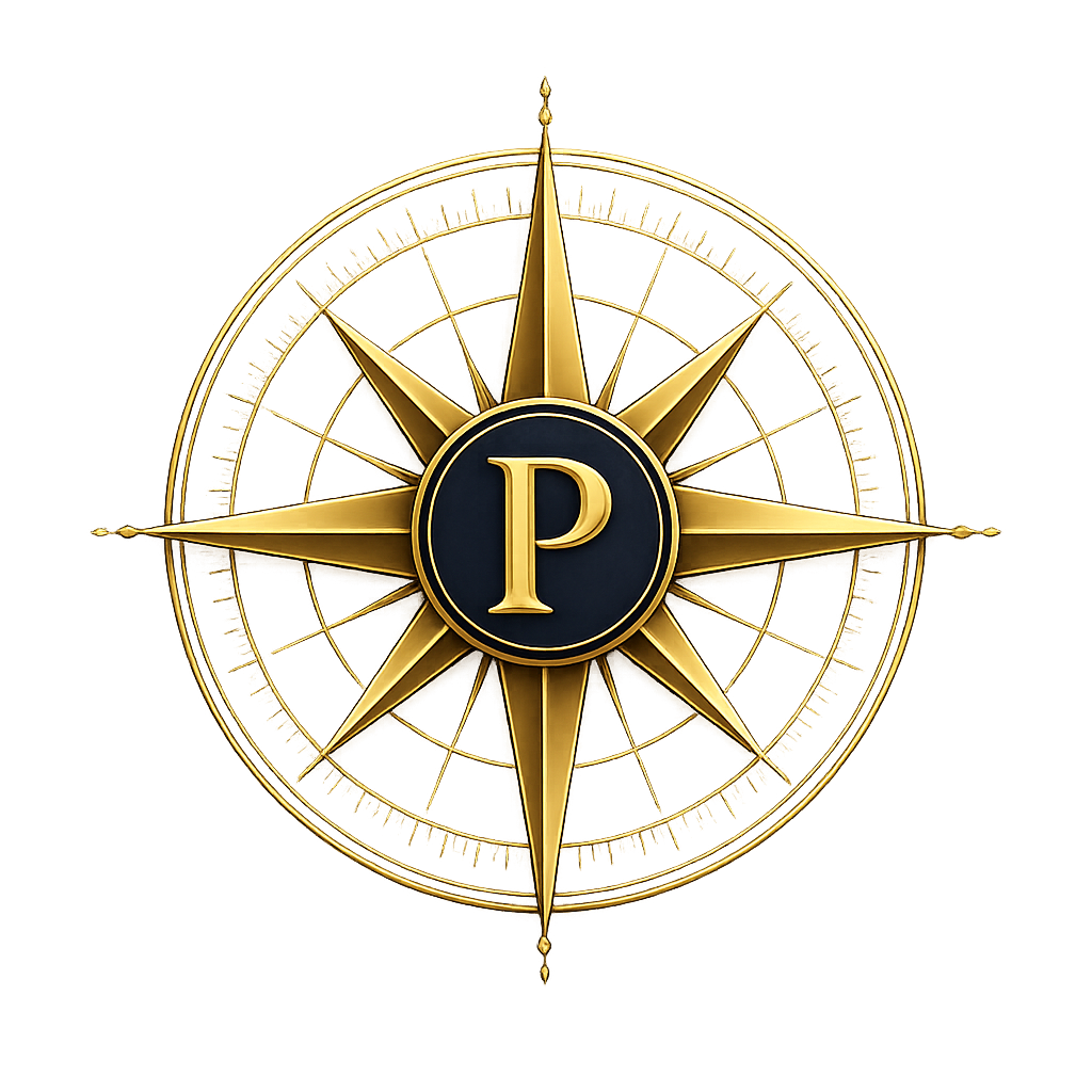 Prioritas compass symbol representing direction and purpose