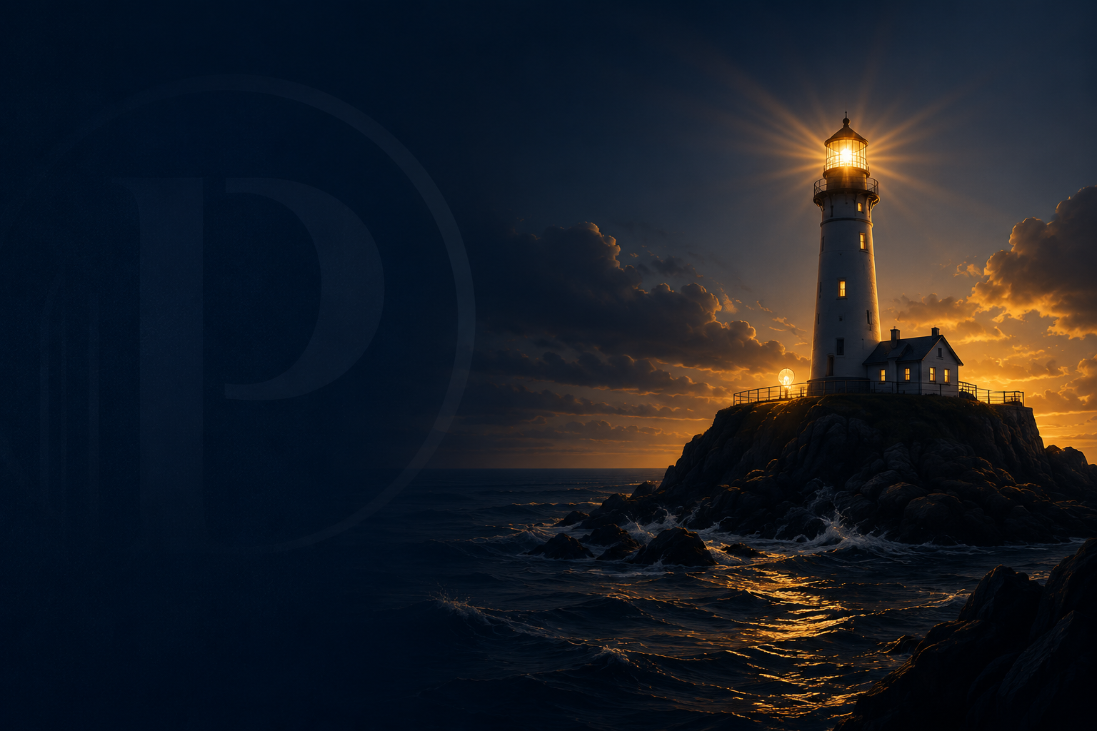 Lighthouse beacon representing guidance, protection, and long-term purpose